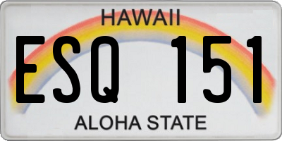 HI license plate ESQ151
