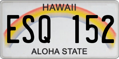 HI license plate ESQ152