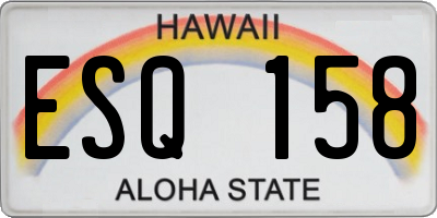 HI license plate ESQ158