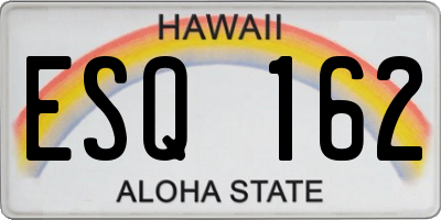HI license plate ESQ162