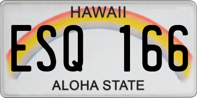 HI license plate ESQ166