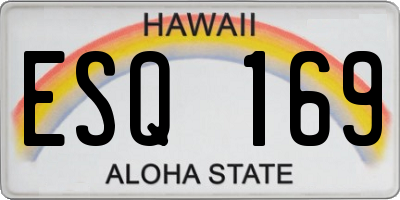 HI license plate ESQ169