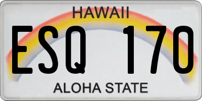 HI license plate ESQ170