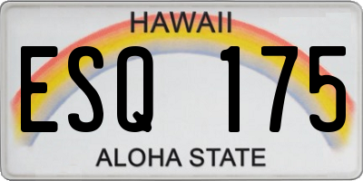 HI license plate ESQ175