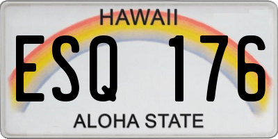 HI license plate ESQ176