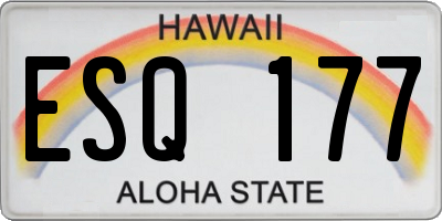 HI license plate ESQ177