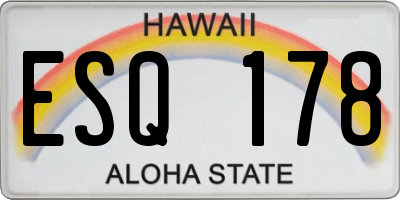 HI license plate ESQ178