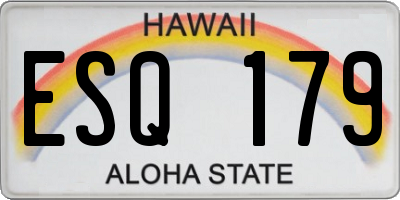 HI license plate ESQ179