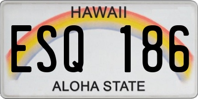 HI license plate ESQ186