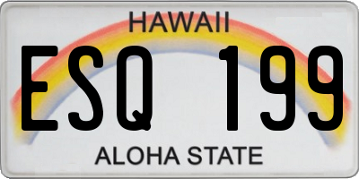 HI license plate ESQ199