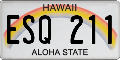 HI license plate ESQ211