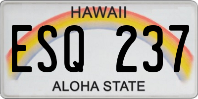 HI license plate ESQ237