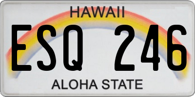 HI license plate ESQ246