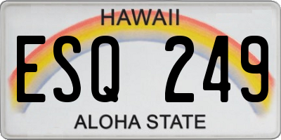 HI license plate ESQ249