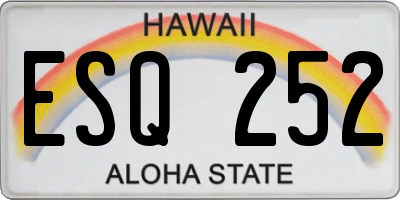 HI license plate ESQ252