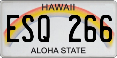 HI license plate ESQ266