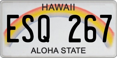HI license plate ESQ267