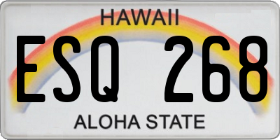 HI license plate ESQ268