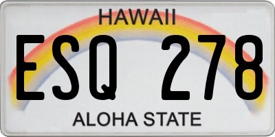 HI license plate ESQ278
