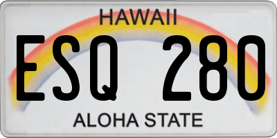 HI license plate ESQ280