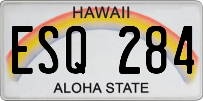 HI license plate ESQ284