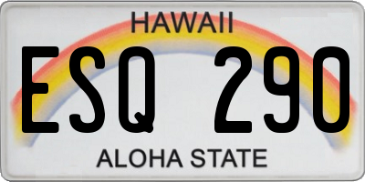 HI license plate ESQ290