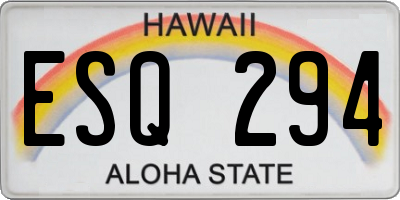 HI license plate ESQ294