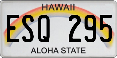 HI license plate ESQ295