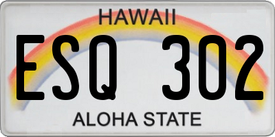 HI license plate ESQ302