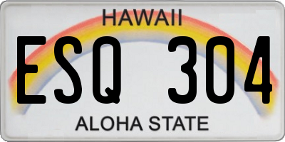 HI license plate ESQ304