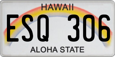 HI license plate ESQ306