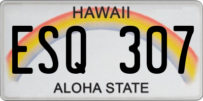HI license plate ESQ307