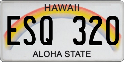 HI license plate ESQ320