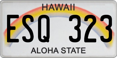 HI license plate ESQ323