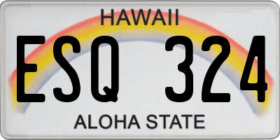 HI license plate ESQ324