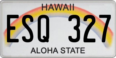 HI license plate ESQ327