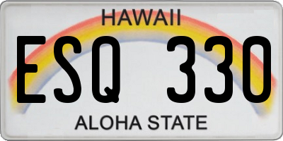 HI license plate ESQ330