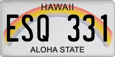 HI license plate ESQ331
