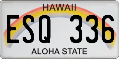 HI license plate ESQ336