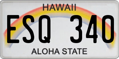 HI license plate ESQ340