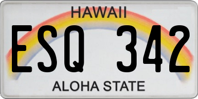 HI license plate ESQ342
