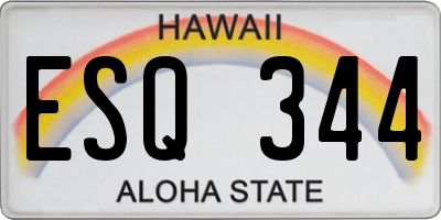 HI license plate ESQ344