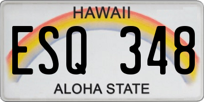HI license plate ESQ348