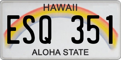 HI license plate ESQ351