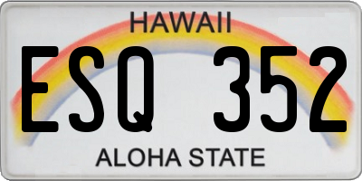 HI license plate ESQ352