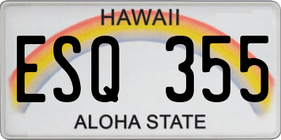 HI license plate ESQ355