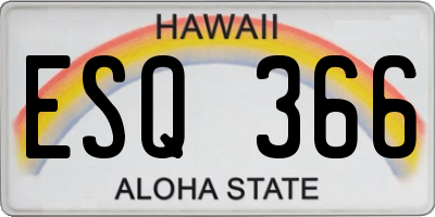 HI license plate ESQ366