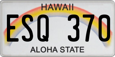 HI license plate ESQ370