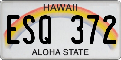 HI license plate ESQ372