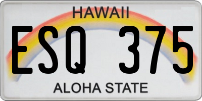 HI license plate ESQ375